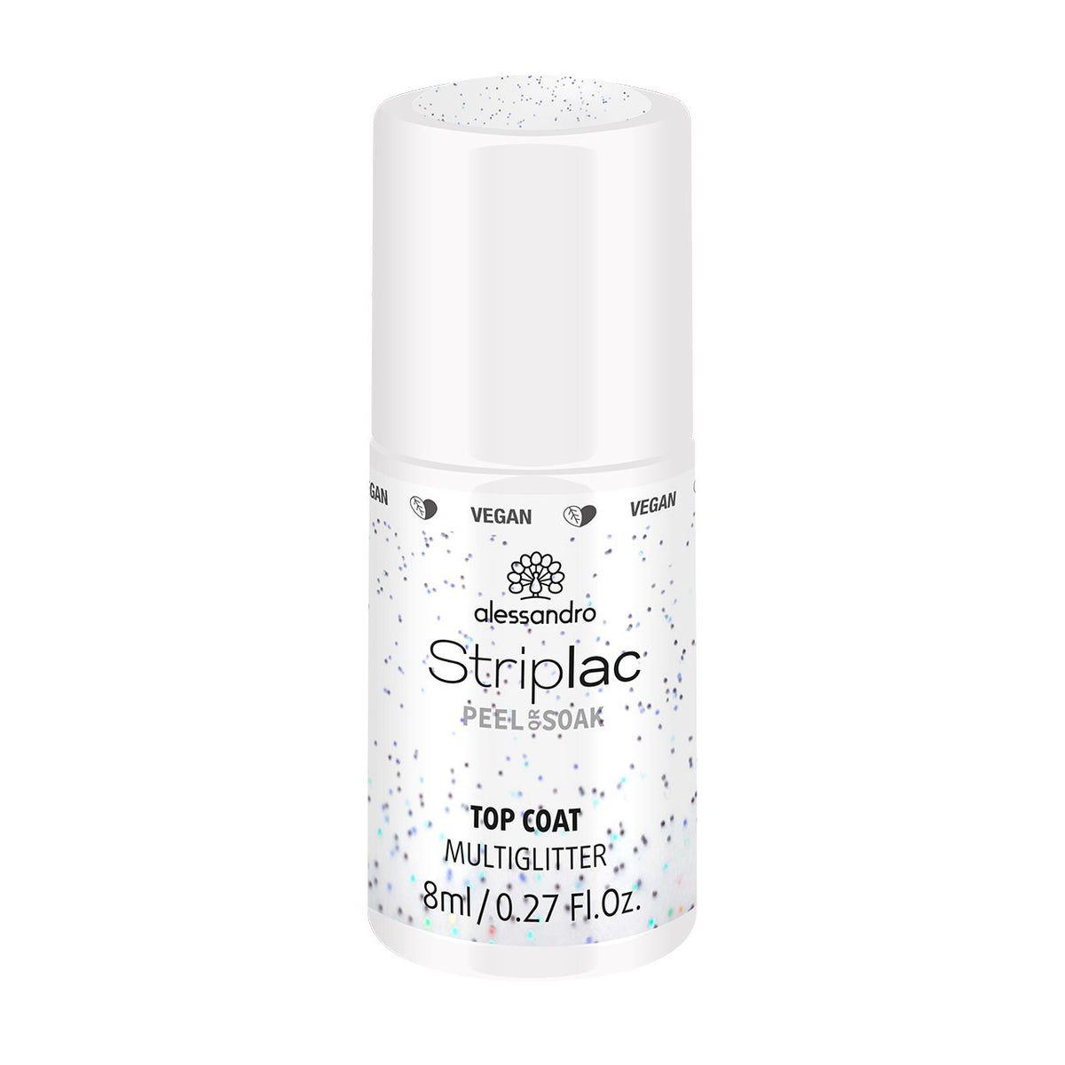 Striplac Peel or Soak Gellak - Top coat multi glitter