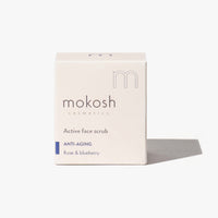 mokosh active face scrub rose & blueberry – natuurlijke vegan gezichtsscrub rozenextract bosbessenolie