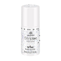 Striplac Peel or Soak Gellak - Top coat black glitter