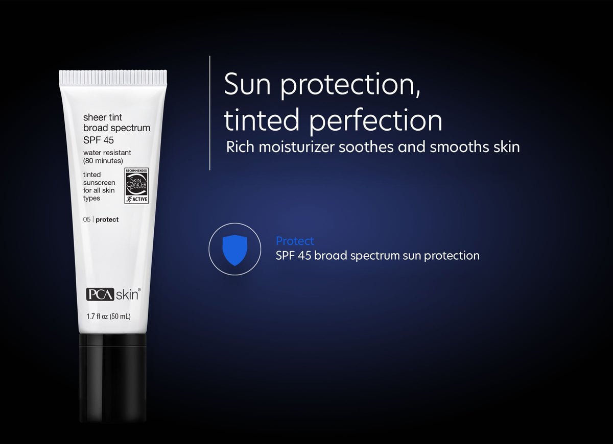 pca skin sheer tint spf 45 getinte dagcreme minerale zonnefilter minerale zonnebescherming dagcreme SPF