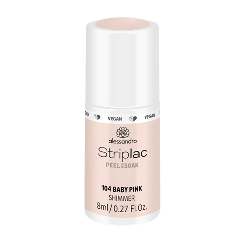 Alessandro | Striplac Peel or Soak Gellak - Baby Pink 104