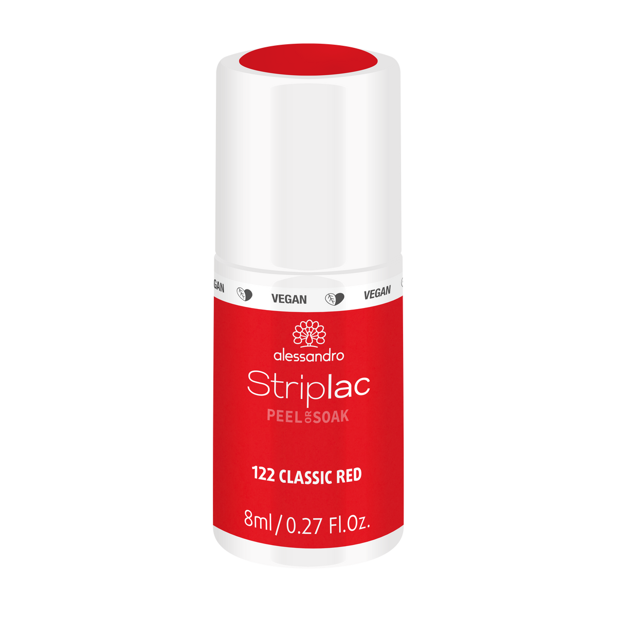 Alessandro | Striplac Peel or Soak Gellak - Classic Red 122