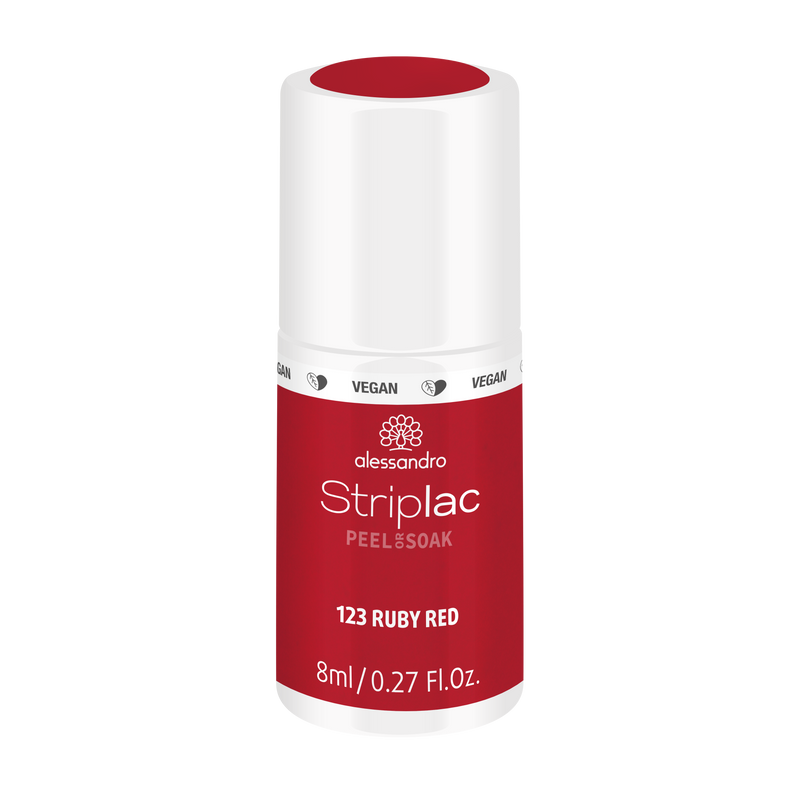 Alessandro | Striplac Peel or Soak Gellak - Ruby Red 123