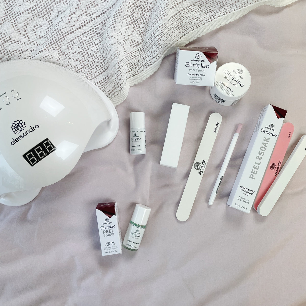 Alessandro | Luxe Striplac Peel or Soak off start pakket 48 watt - met peel off activator